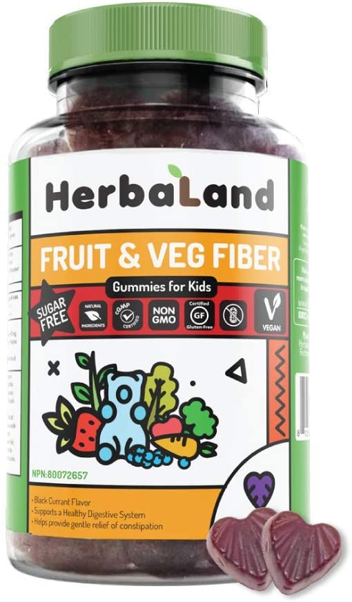 Organic Fruit & Veg Fiber Gummies For Kids 60 Gummies / Black Currant