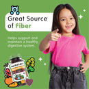 Herbaland Organic Fruit & Veg Fiber Gummies For Kids - 60 Gummies Black Currant - Digestive Health