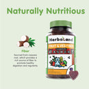 Herbaland Organic Fruit & Veg Fiber Gummies For Kids - 60 Gummies Black Currant - Digestive Health