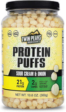 Twin Peaks Protein Puffs - Sour Cream & Onion 300g - - Protein snacks