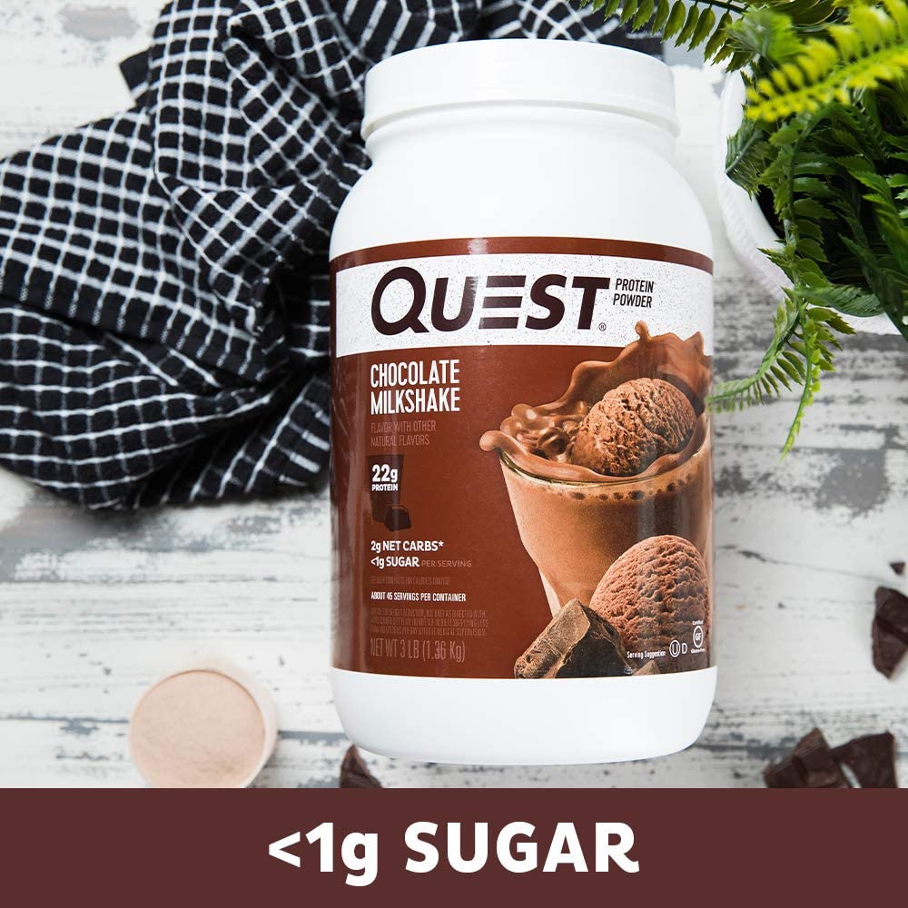 Quest Nutrition Protein Powder 3lb, 1.36kg, 43 servings, Chocolate Milkshake, SNS Health, Sports Nutrition