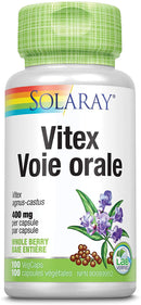 Solaray Vitex Berry 400mg - 100 vegetarian capsules - - Herbals