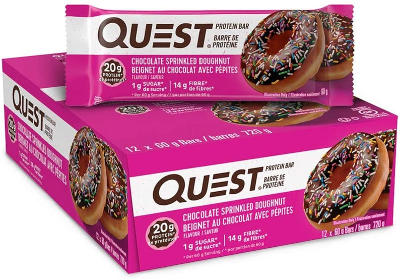 Quest Bar Pack of 12 / Chocolate Sprinkled Doughnut