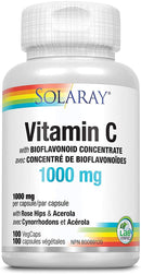Solaray Vitamin C with Rose Hips, Acerola, Bioflavonoids 1000mg - - Immune Support