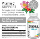 Solaray Vitamin C with Rose Hips, Acerola, Bioflavonoids 1000mg - - Immune Support