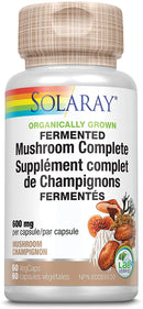 Solaray Organically Grown Fermented Mushroom Complete 600mg - - Adaptogen
