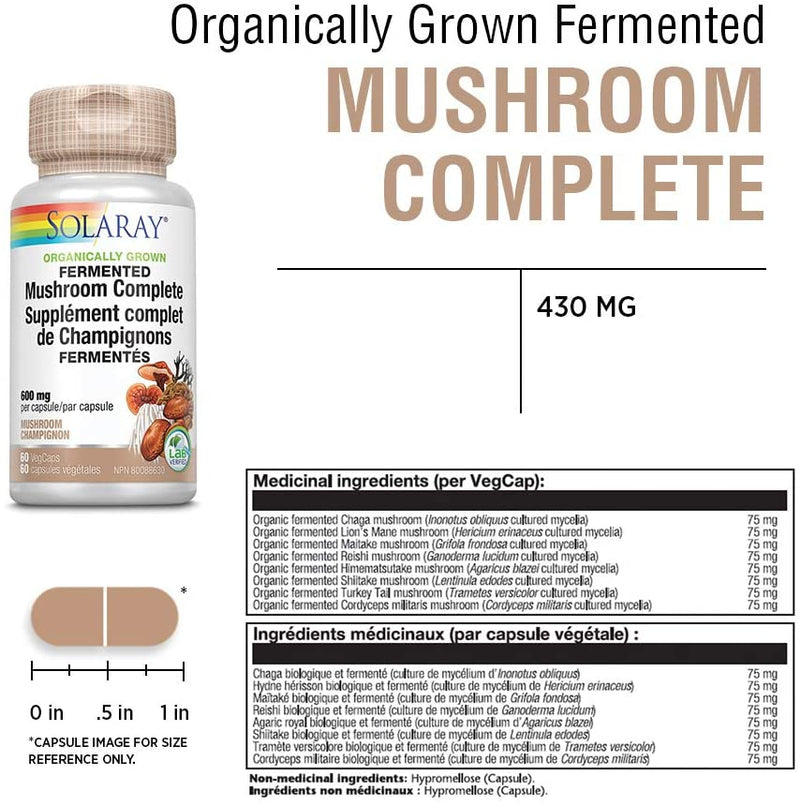 Organically Grown Fermented Mushroom Complete 600mg 60