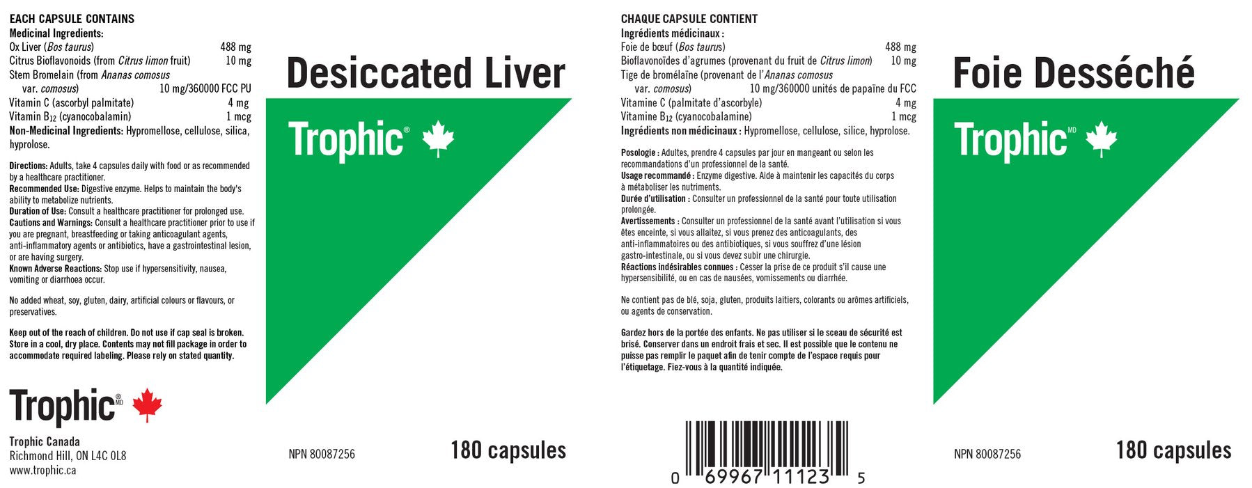 Desiccated Liver 180 Capsules
