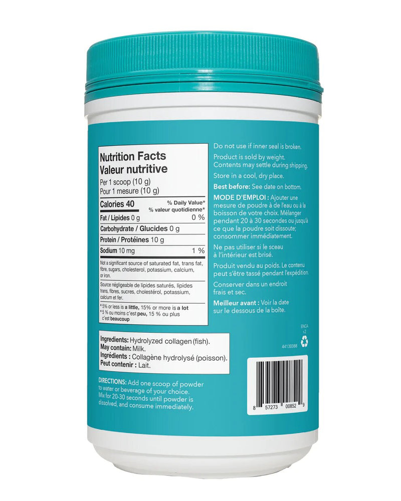 Vital Proteins Marine Collagen, 221g (7.8oz), Unflavoured, Nutrition Facts, SNS Health, Collagen