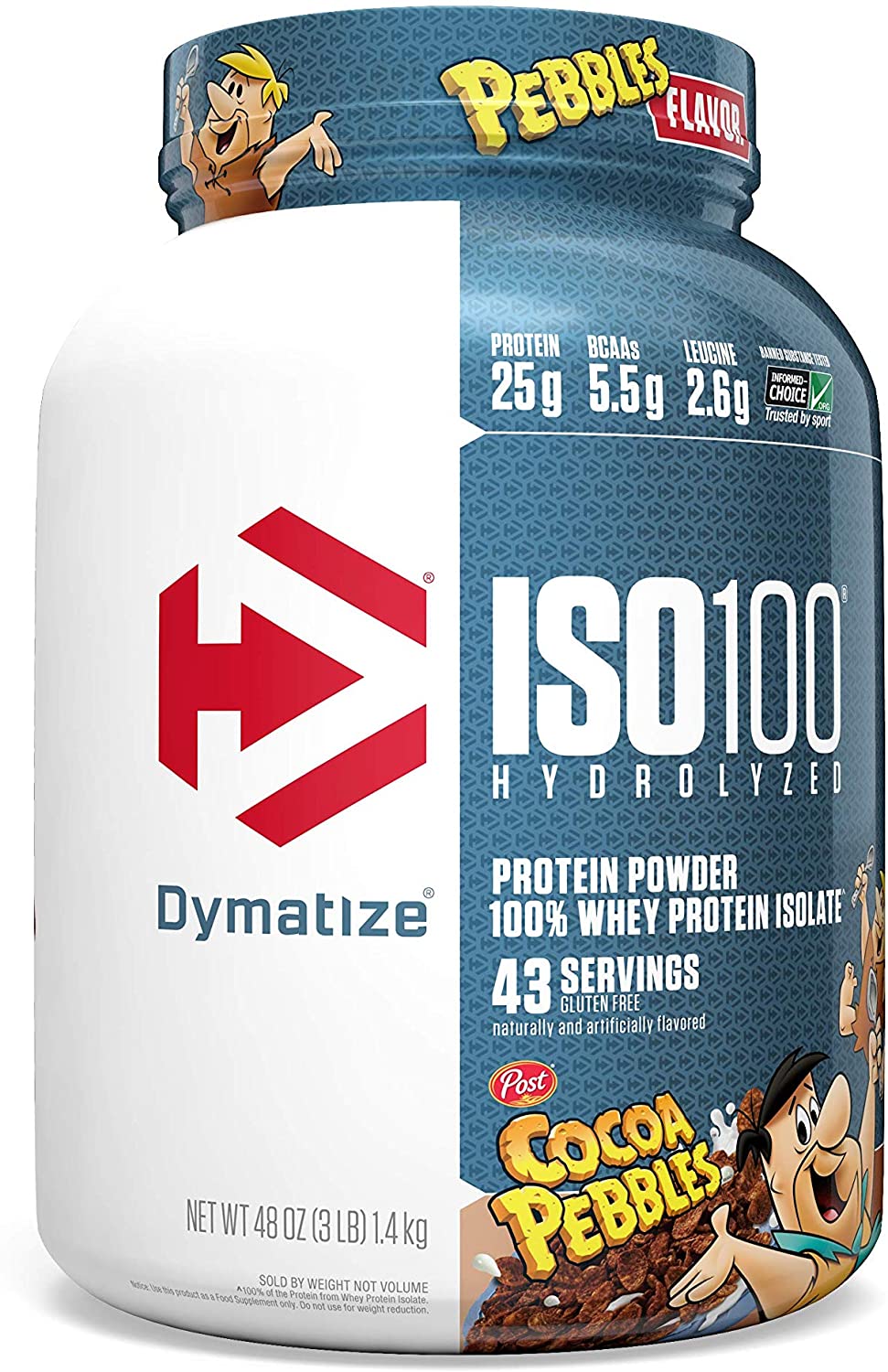 Dymatize ISO100 Hydrolyzed Whey Protein Isolate 3Lb / Cocoa Pebbles