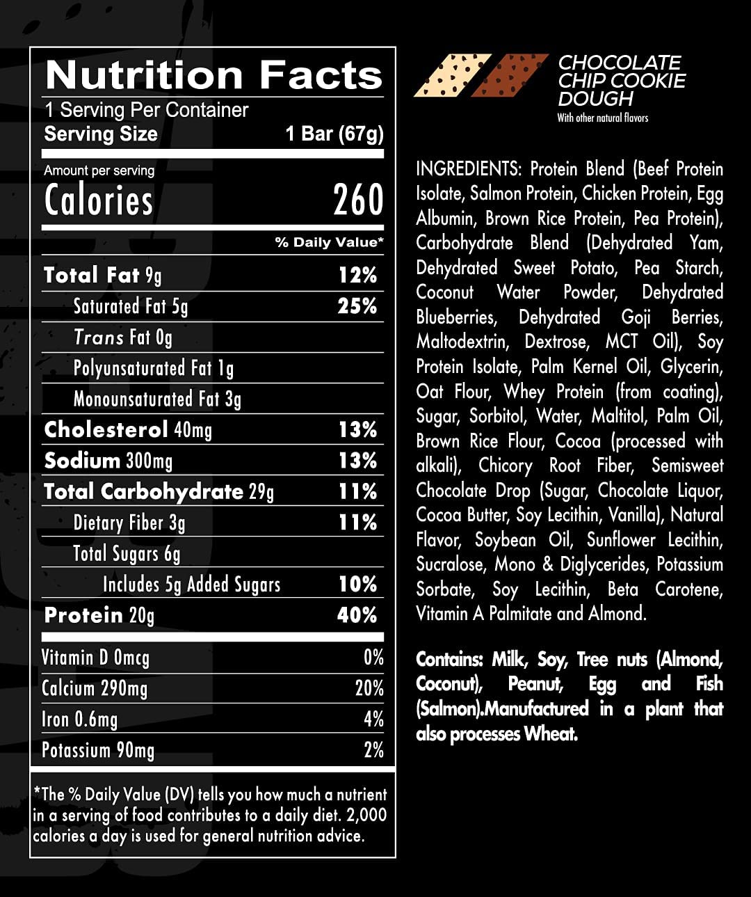 MRE Meal Replacement Bar 67g x 12 Single Bar / Chocolate Chip Cookie Dough