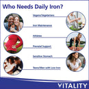 Vitality Daily Iron + Organic Spirulina 30 vcap - 30 vegetarian capsules - Iron