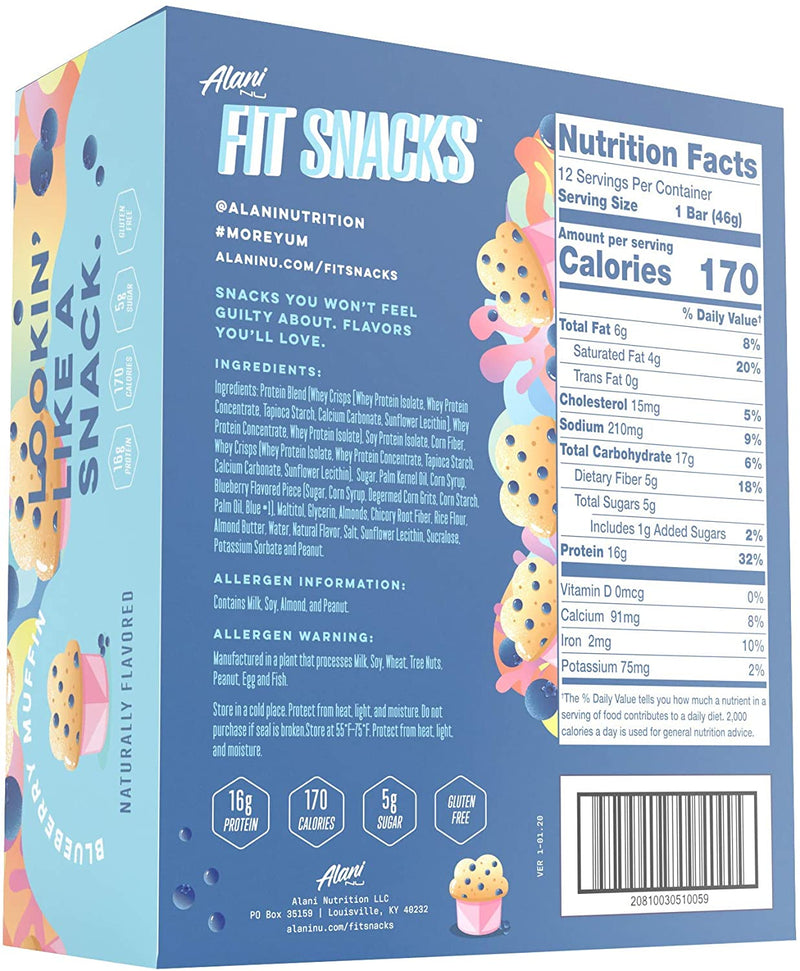 Fit Snack Bar Pack of 12 / Blueberry Muffin
