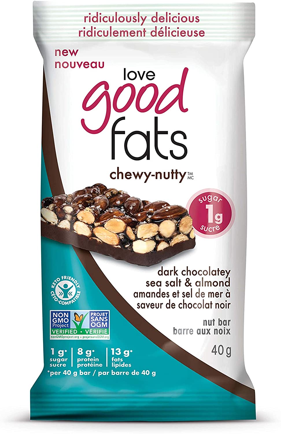 Chewy Nutty Protein Bars (12 x 45g) 12 / Dark Chocolate Sea Salt Almond