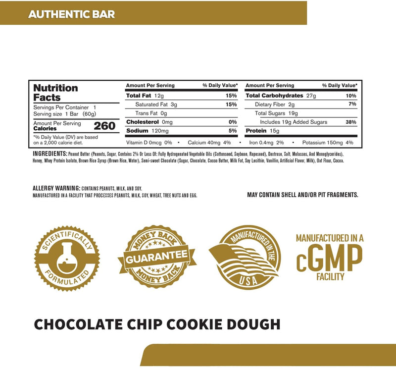 Authentic Protein Bar Chocolate Chip Cookie Dough / 6x60g