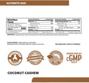 Jacked Factory Authentic Protein Bar - Coconut Cashew 6 pack x 60g - Protein snacks