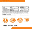 Jacked Factory Authentic Protein Bar - Peanut Butter Candy 6 pack x 60g - Protein snacks