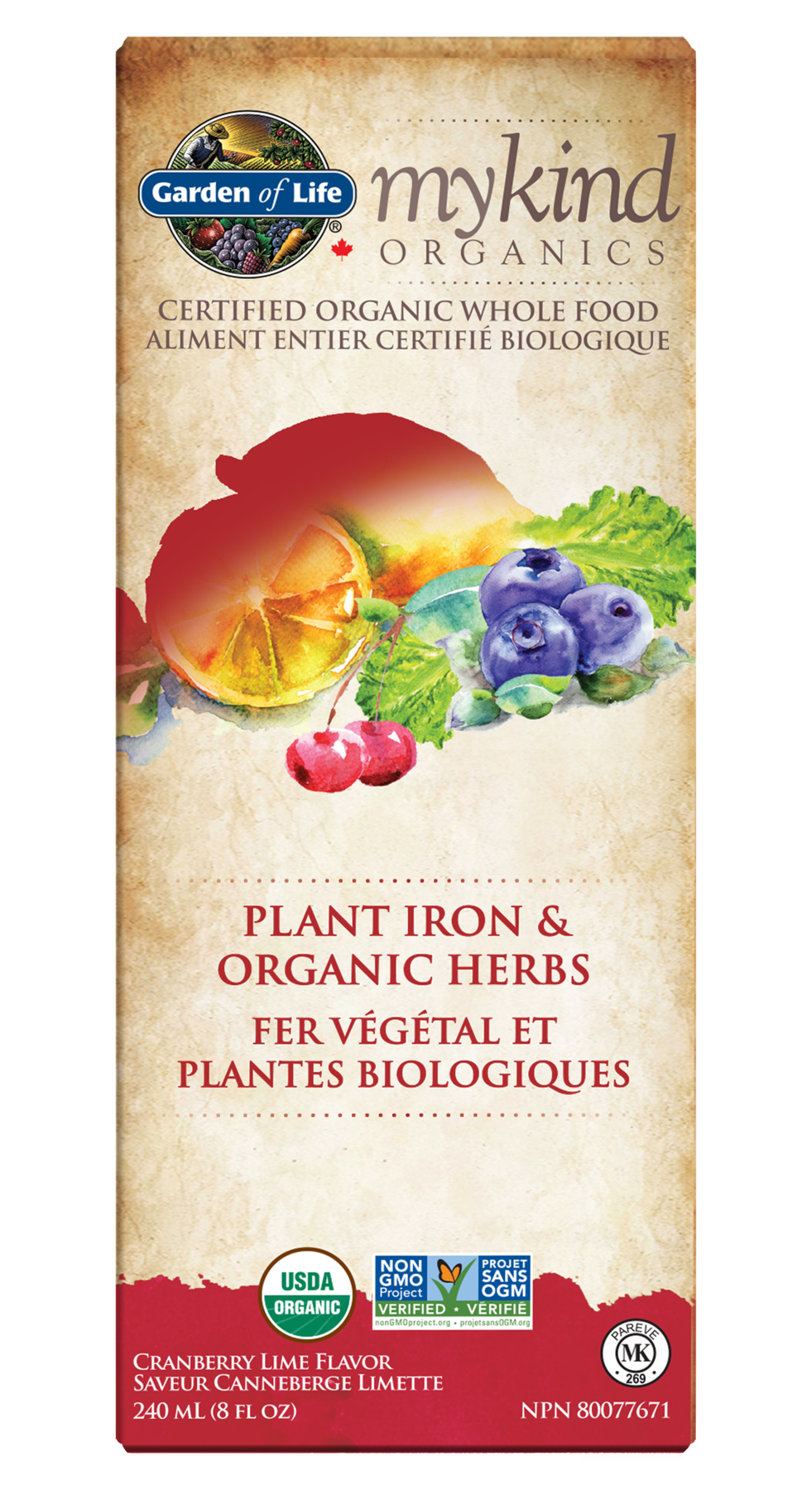 Garden of Life Organics - Plant Iron & Organic Herbs - 240ml - - Iron