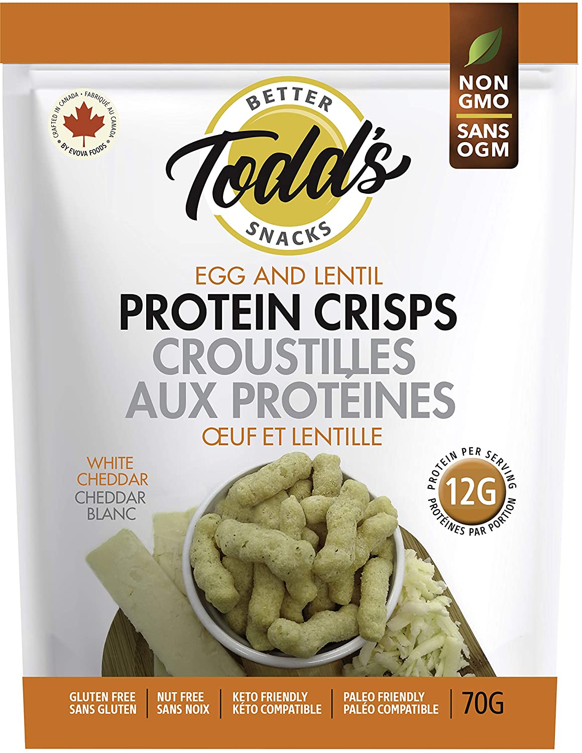 Egg and Lentil Protein crisp 70g 70g / White Cheddar