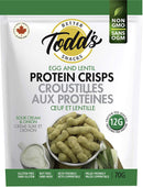 Todd's Egg and Lentil Protein crisp 70g - 70g Sour Cream & Onion - Protein snacks