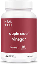 Heal + Co. Apple Cider Vinegar 500mg - 120 vegetarian capsules - Antioxidant