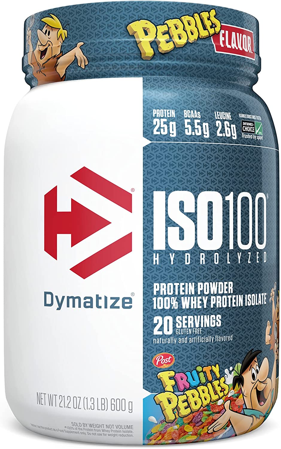 Dymatize ISO100 Hydrolyzed Whey Protein Isolate 1.3lbs / Fruity Pebbles