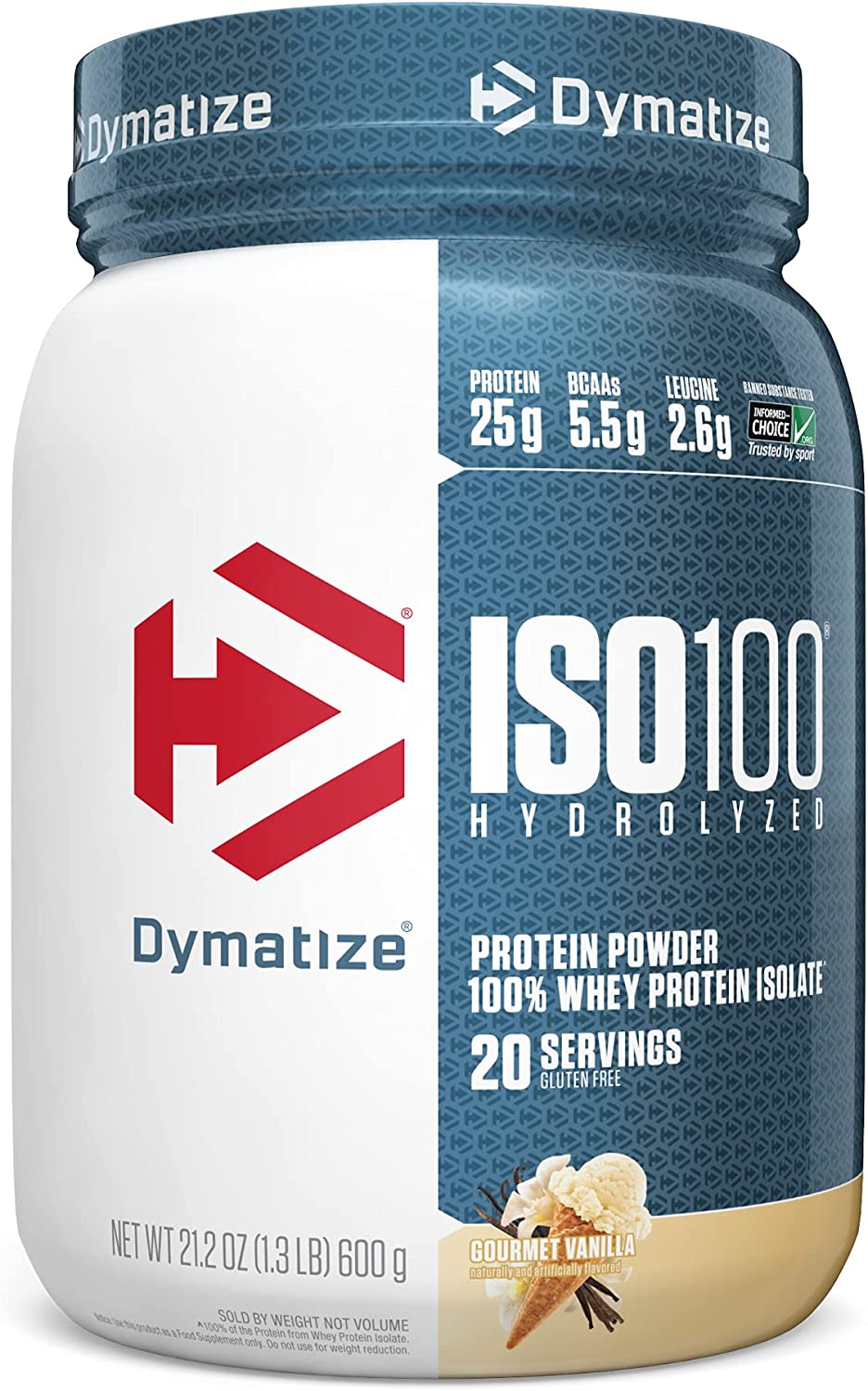 Dymatize ISO100 Hydrolyzed Whey Protein Isolate 1.3lbs Gourmet Vanilla