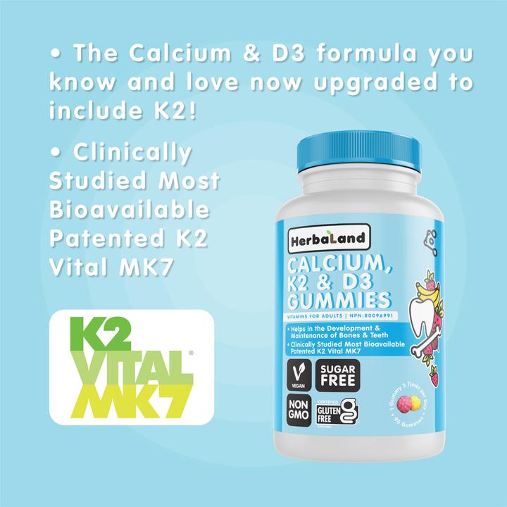 Calcium K2 D3 For Adults 90 Gummies / Strawberry Banana & Passion Fruit