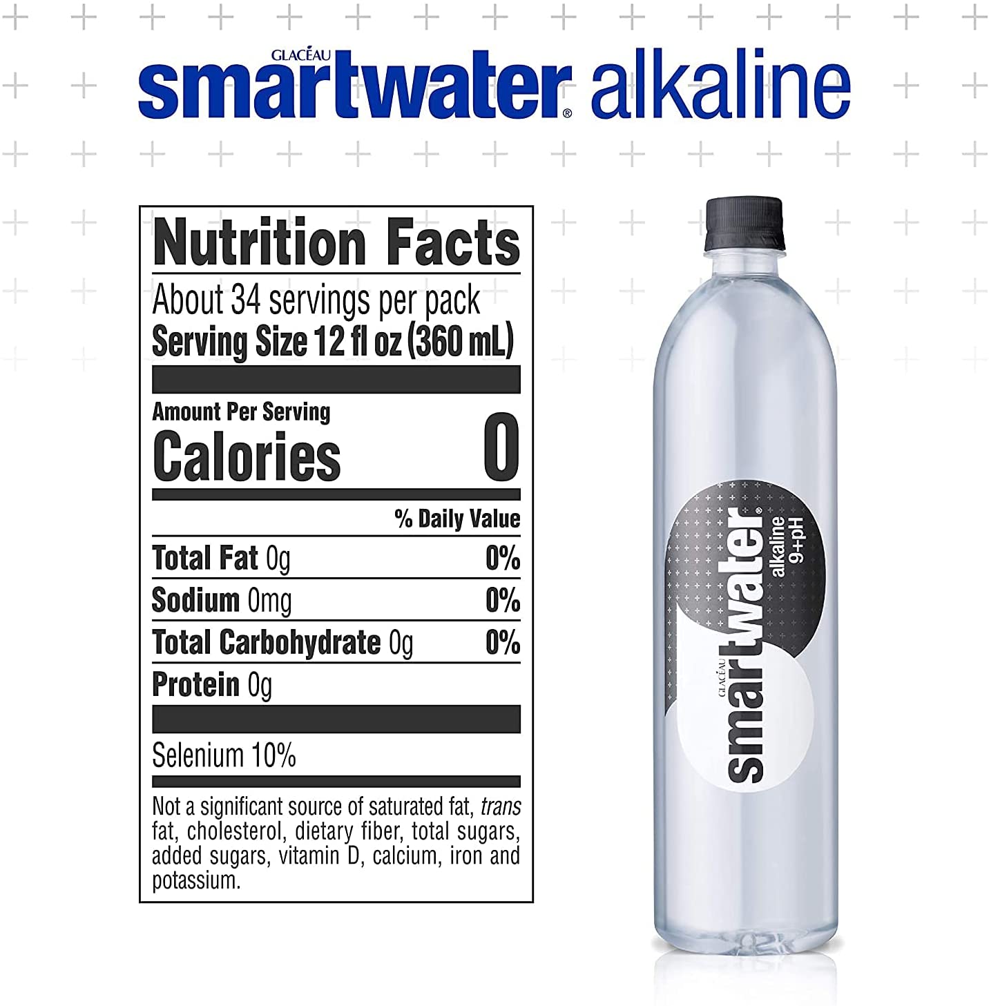 Smart Water, Mineralized Treated Water with Alkaline 9+ph 1 Liter