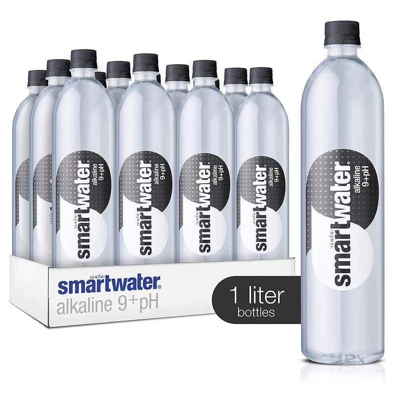 Smart Water, Mineralized Treated Water with Alkaline 9+ph 12 x 1 Liter