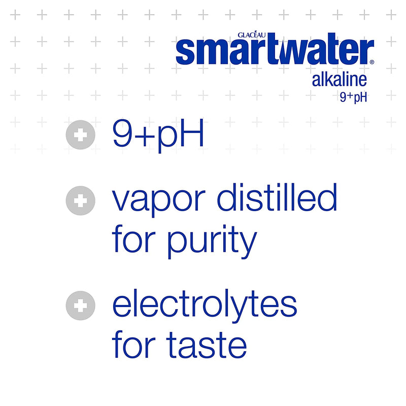 Smart Water, Mineralized Treated Water with Alkaline 9+ph 12 x 1 Liter