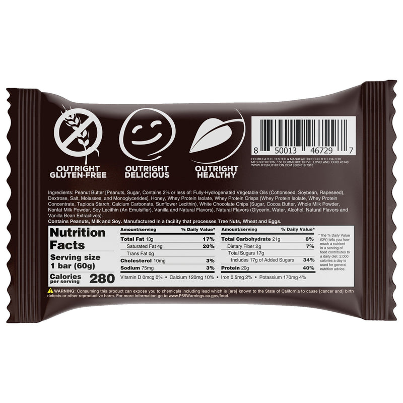 MTS OUTRIGHT PROTEIN BARS WHITE CHOCOLATE CRISP / 60g