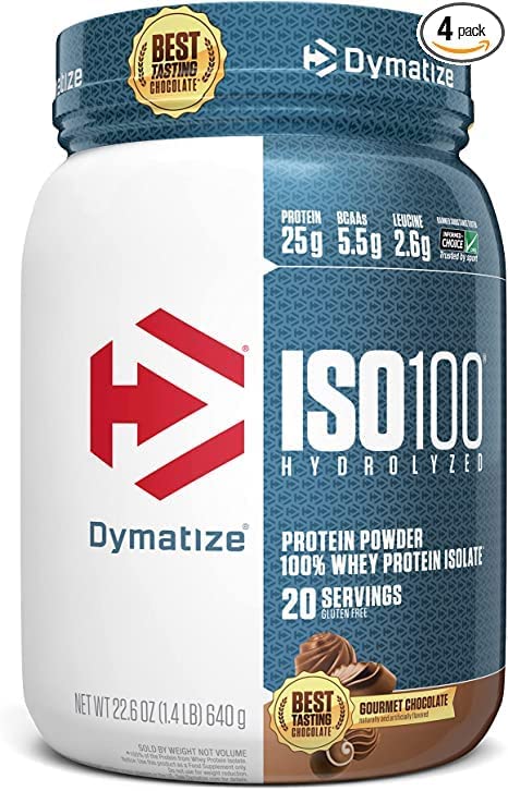 Dymatize ISO100 Hydrolyzed Whey Protein Isolate 1.4lb  Gourmet Chocolate