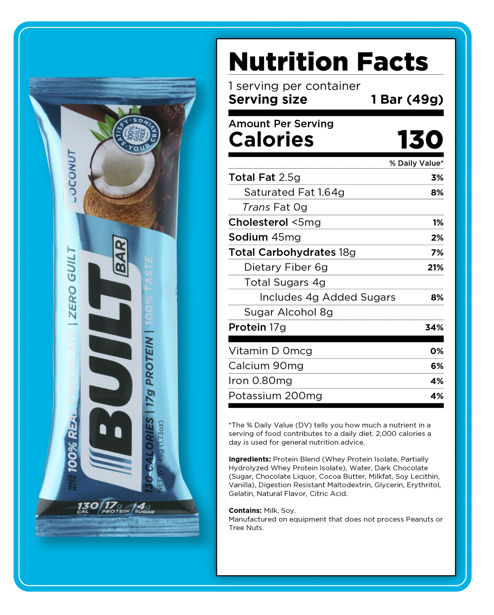 Built Protein Bar 50g / Coconut