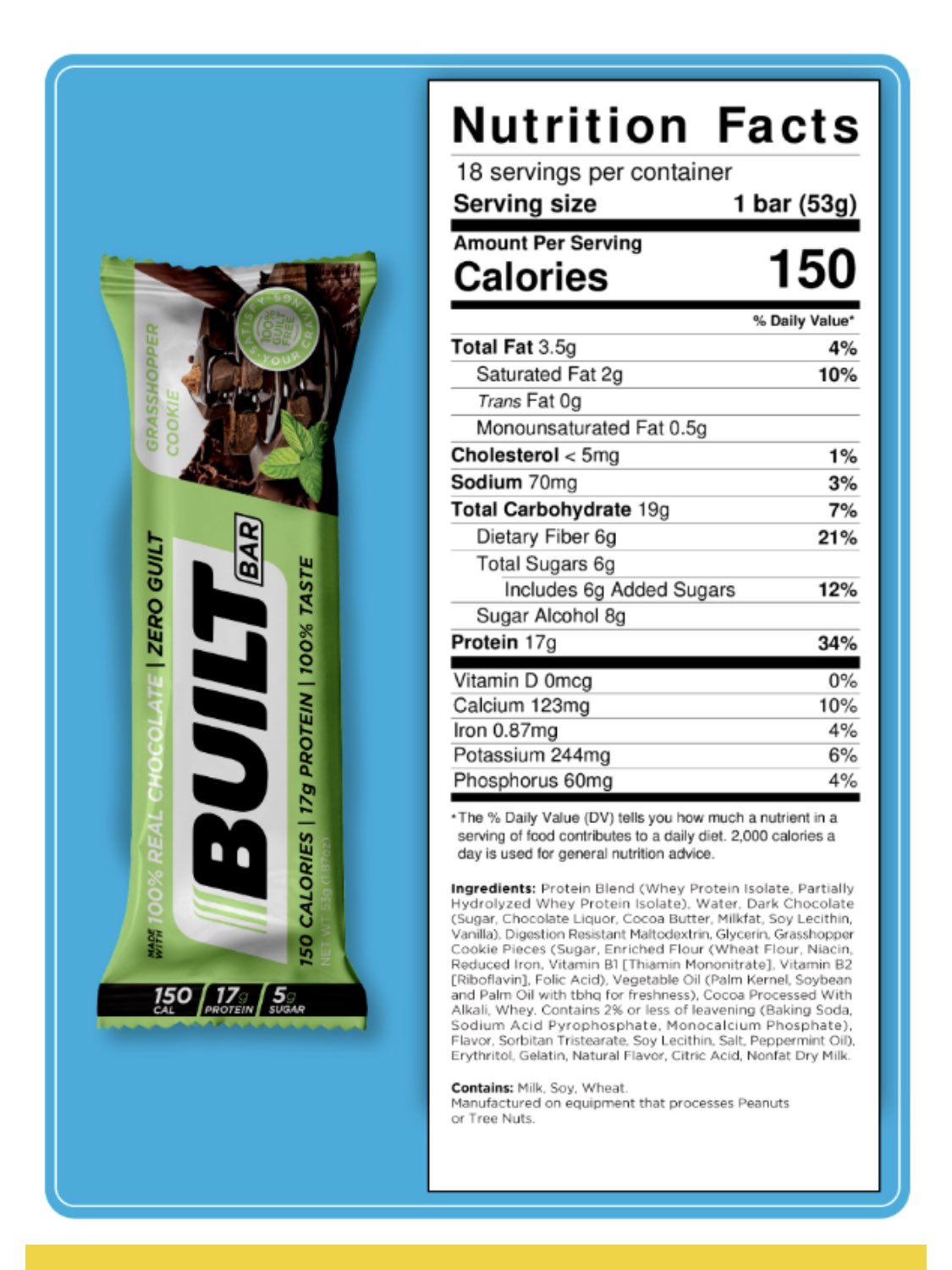 Built Protein Bar 50g / Grasshopper Cookie