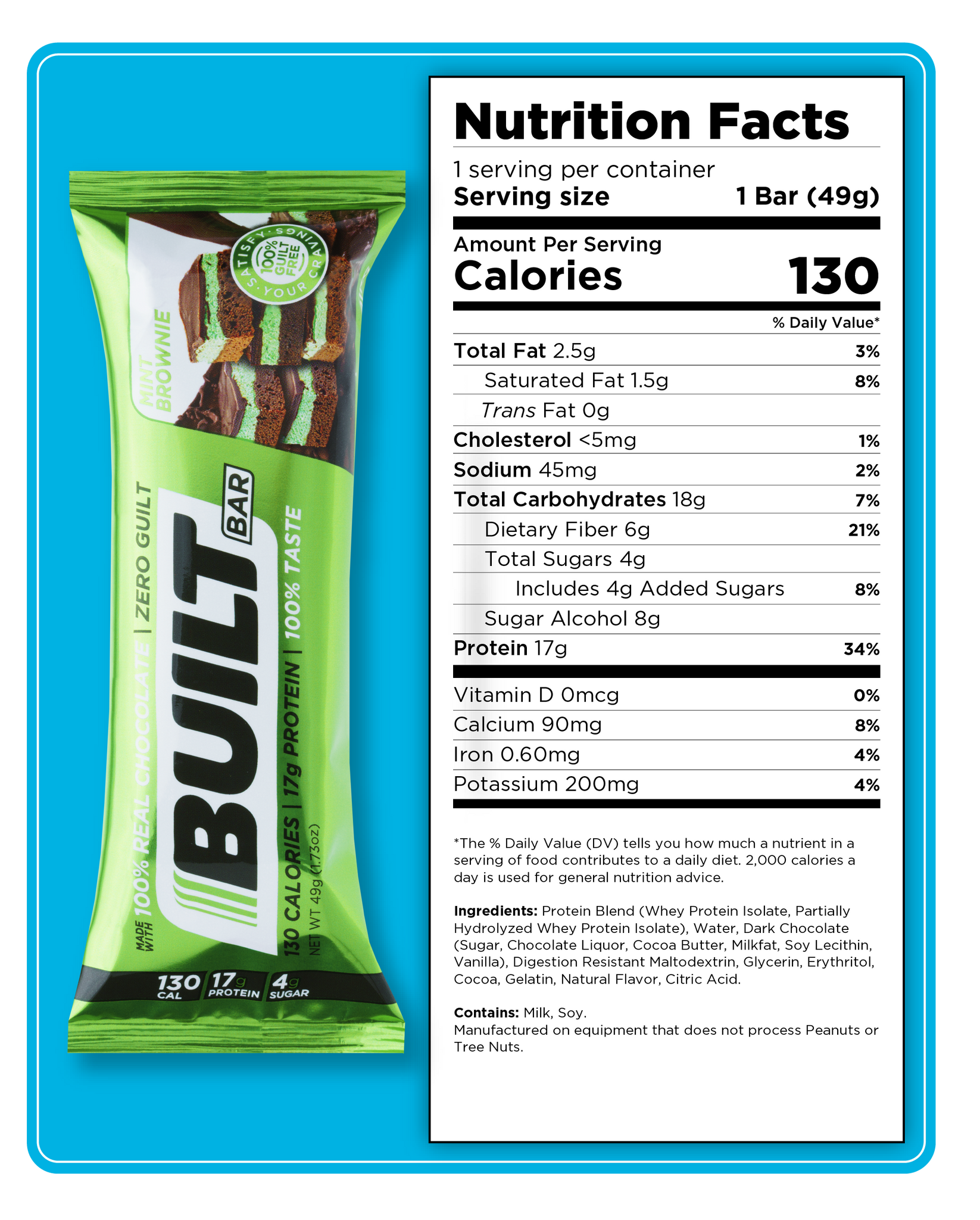 Built Protein Bar 50g / Mint Brownie