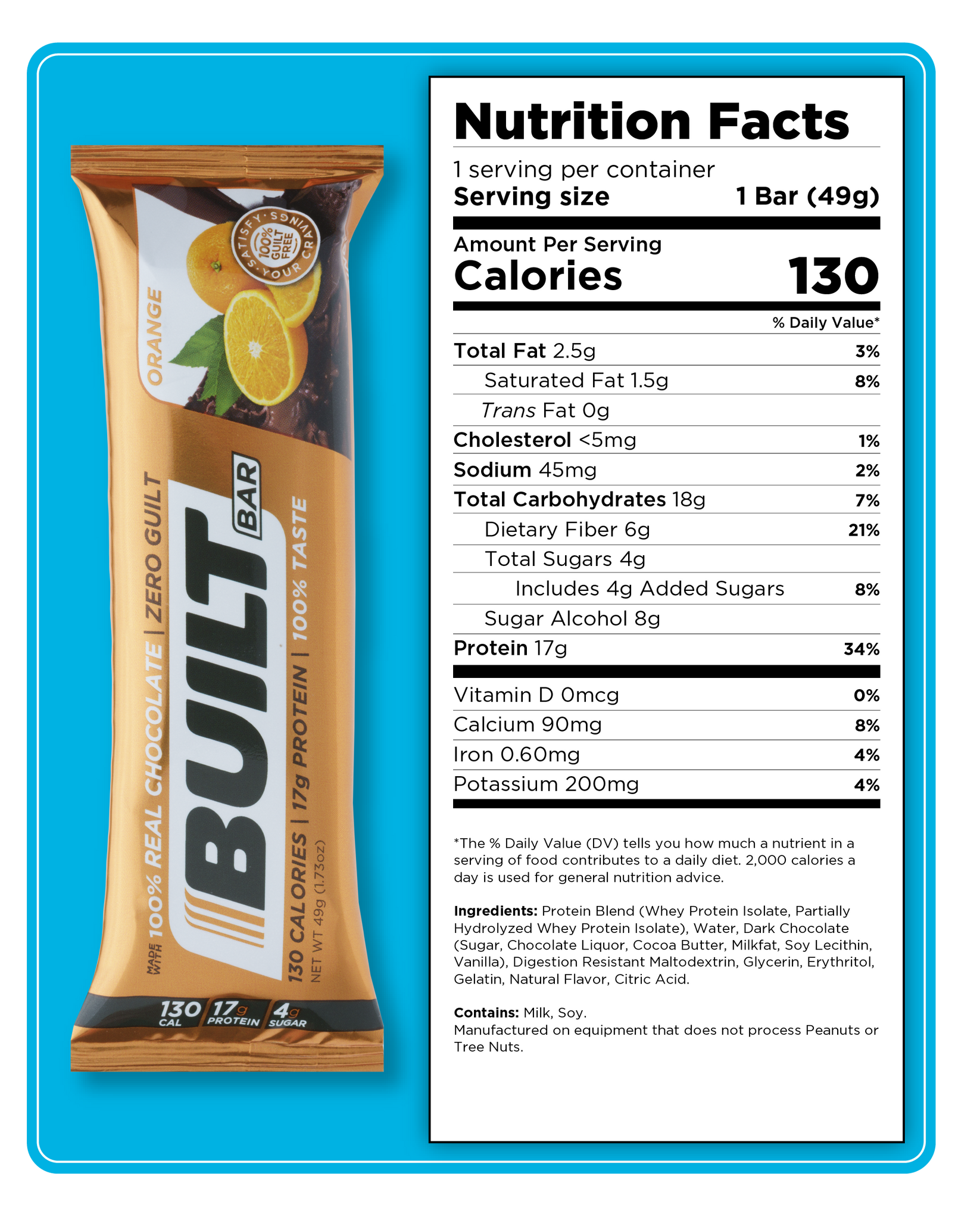 Built Protein Bar 50g / Orange