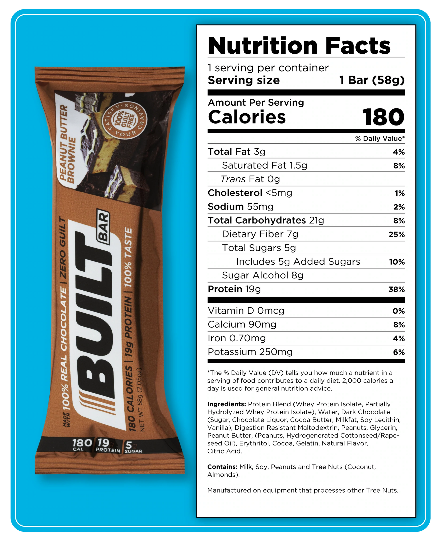 Built Protein Bar 50g / Peanut Butter Brownie