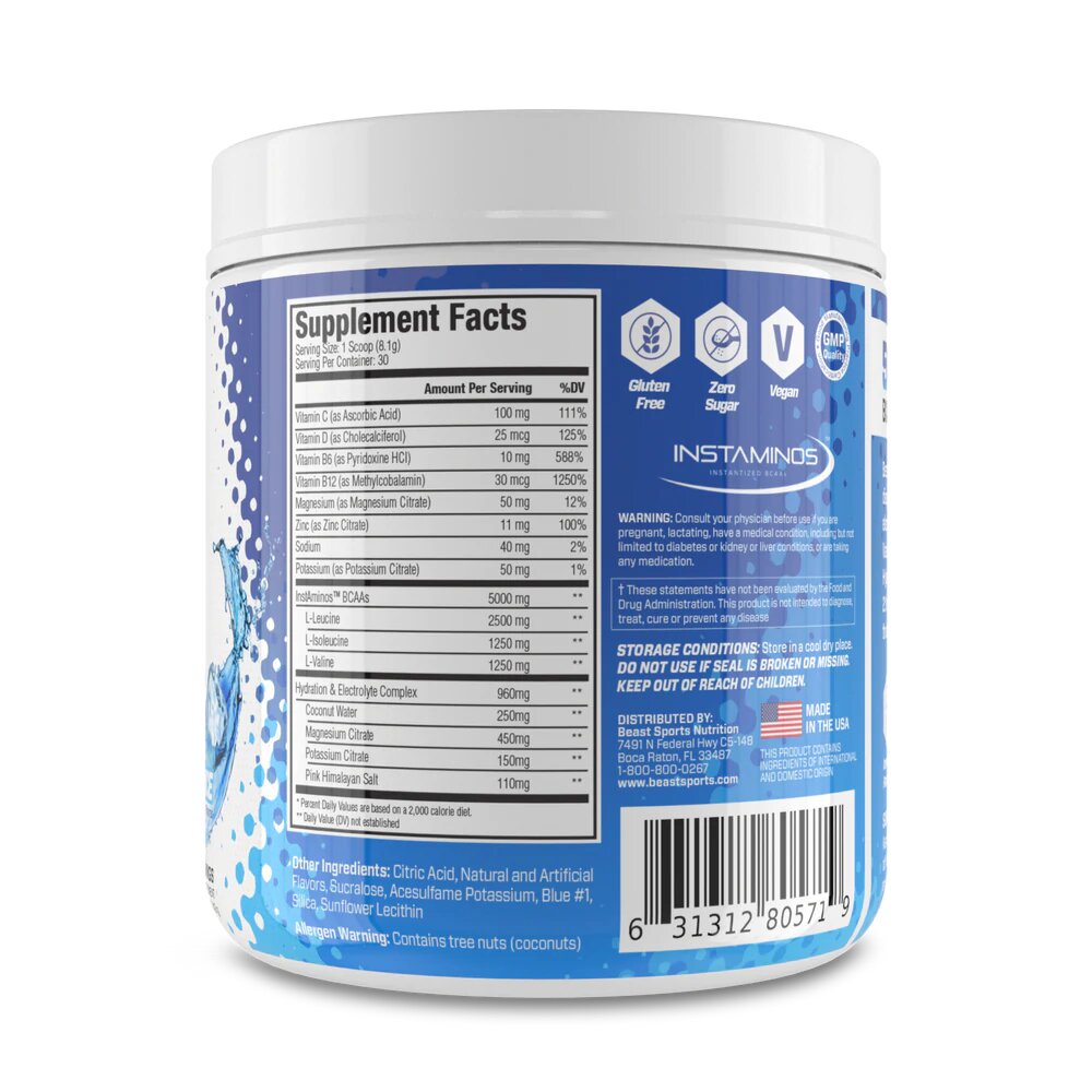 Beast BCAA Hydration Crysta l Blue Ice / 30 serving