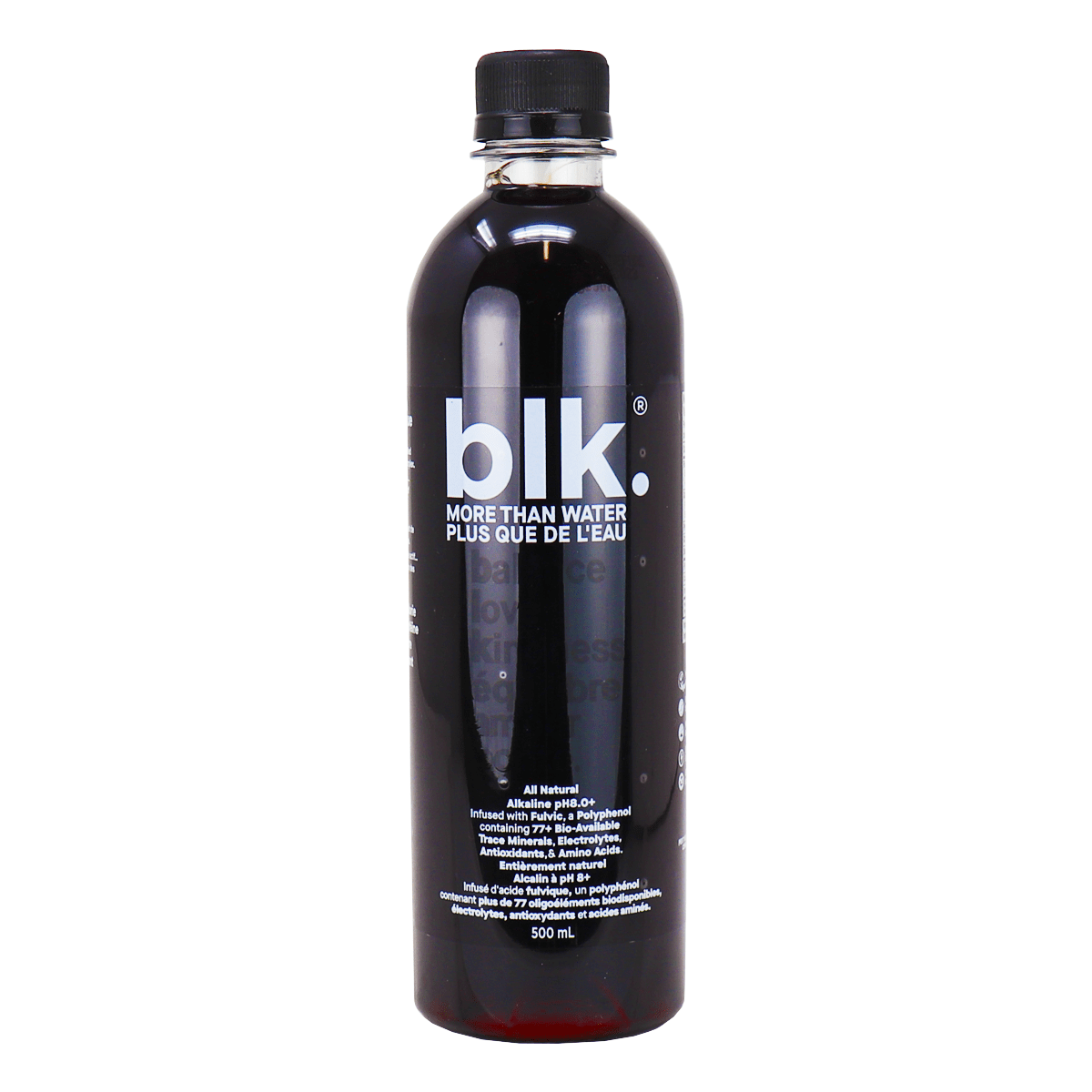 Blk water (Black Alkaline water), 12 x 500ml bottles, Water beverages, SNS Health