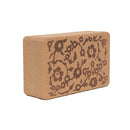 Yoga Design Lab Cork Block Floral - 14 cm x 23 cm x 7 cm Sand - Yoga Block