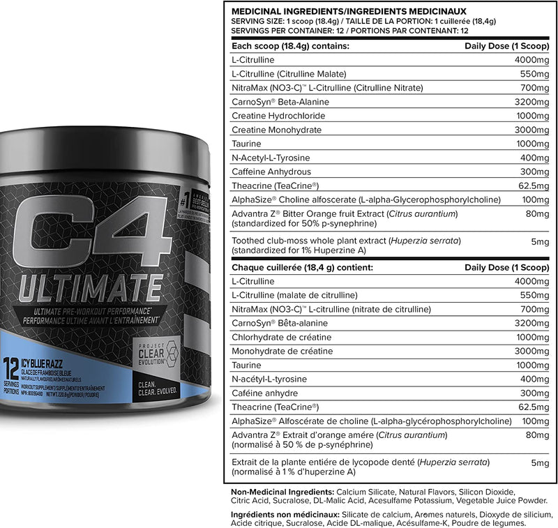 CELLUCOR C4 Ultimate Pre-Workout 12srv / Icy Blue Razz