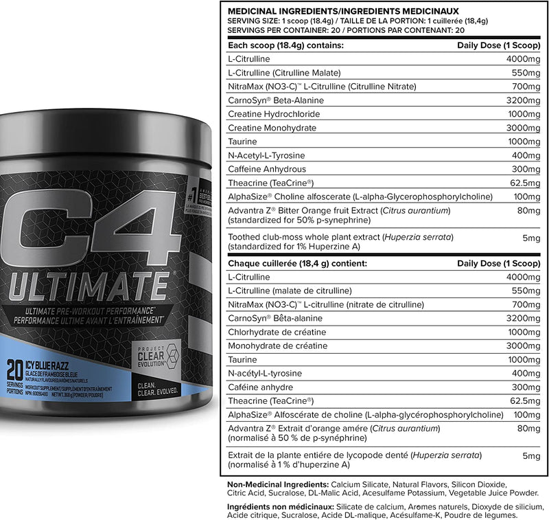 CELLUCOR C4 Ultimate Pre-Workout 20srv / Icy Blue Razz