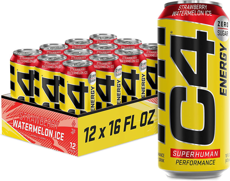 CELLUCOR C4 Energy (Carbonated) Rtd Pack of 12 / Strawberry-Watermelon Ice