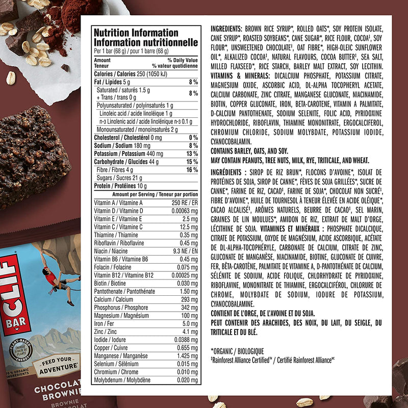 ENERGY BARS (70% organic) Chocolate Brownie / 12x68g