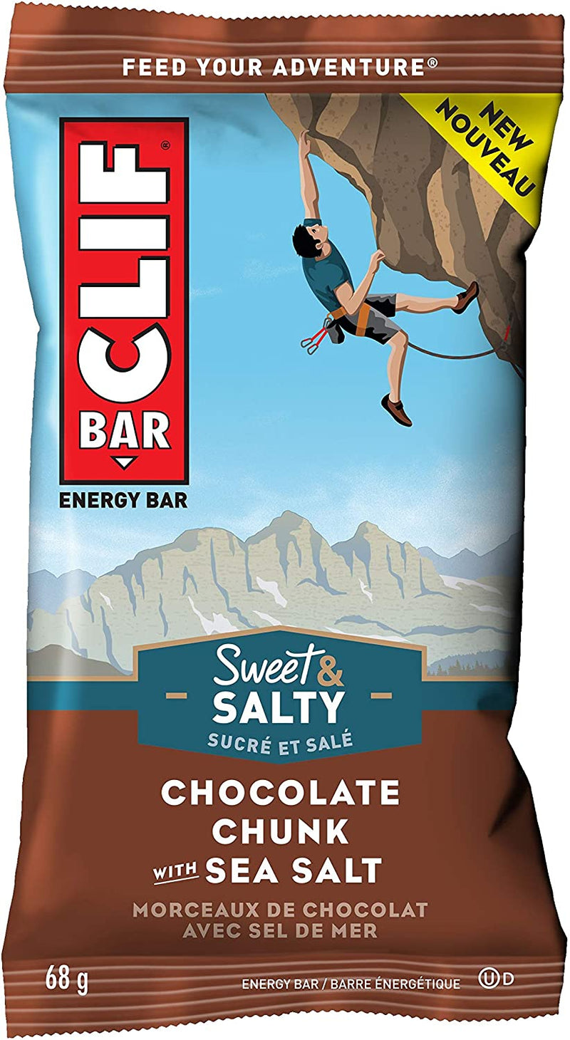 ENERGY BARS (70% organic) Sweet & Salty, Chocolate Chunk w/Sea Salt / 12x68g