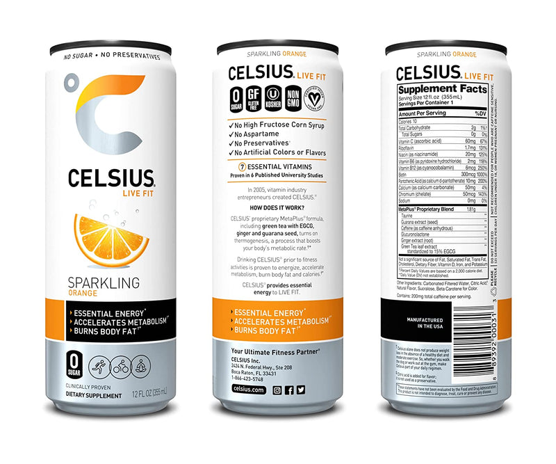 Celsius Live Fit Sparkling Orange / Pack of 12