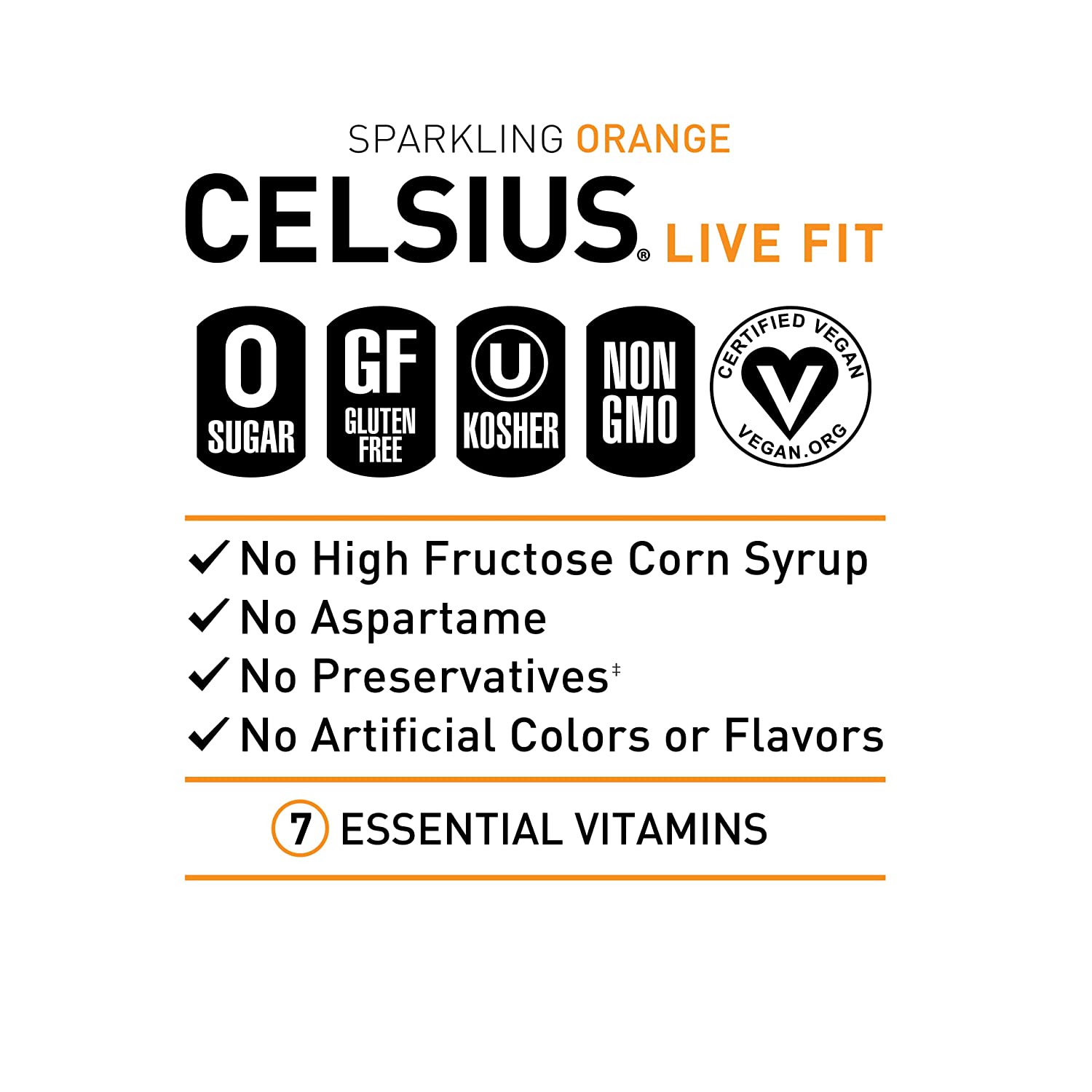 Celsius Live Fit Sparkling Orange / Pack of 12