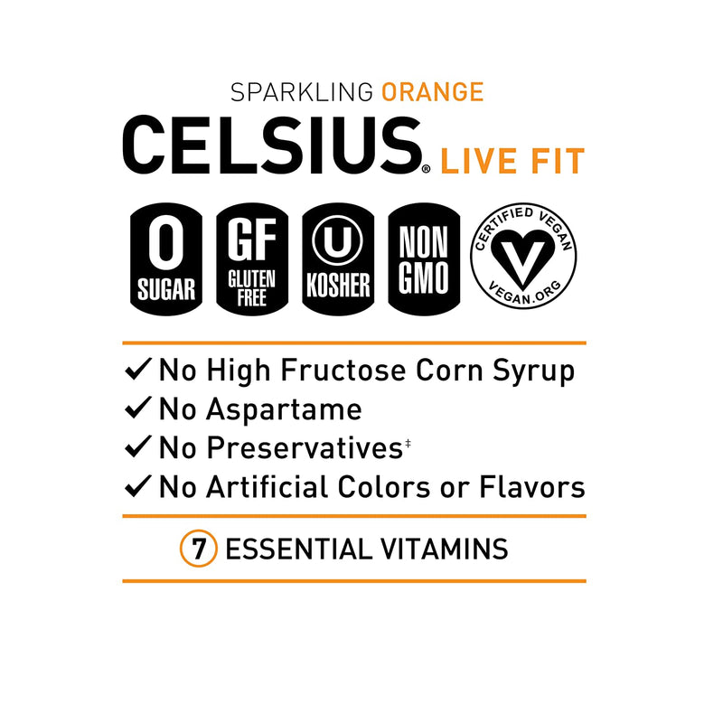 Celsius Live Fit Sparkling Orange / Pack of 12