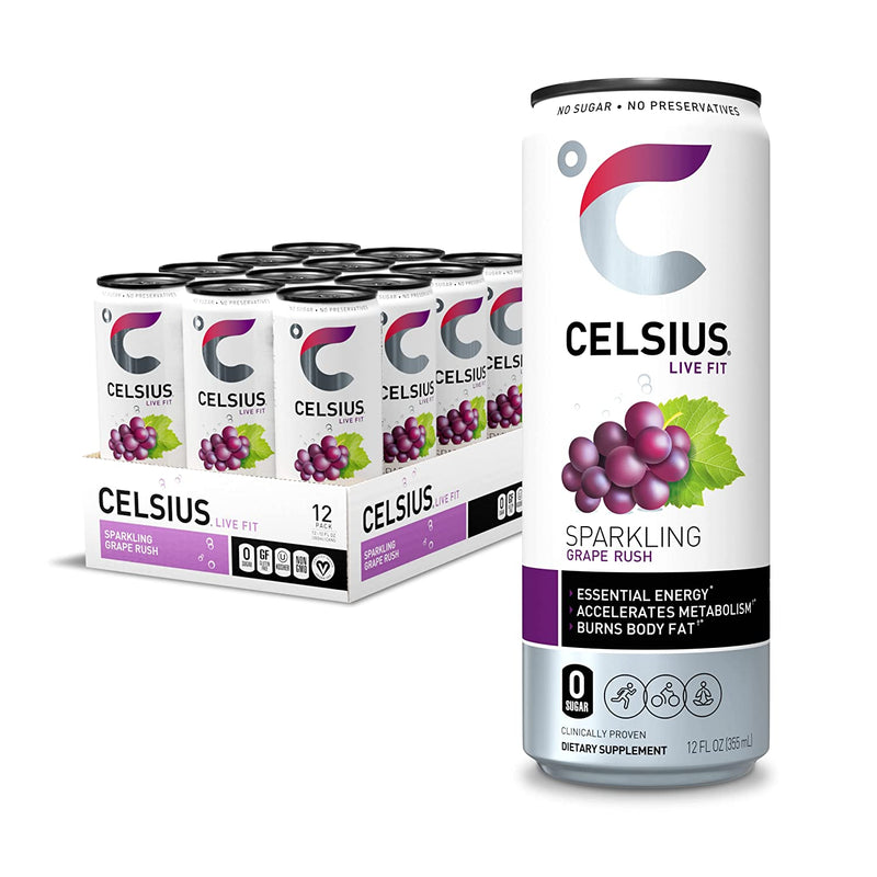 Celsius Live Fit Sparkling Grape Rush / Pack of 12